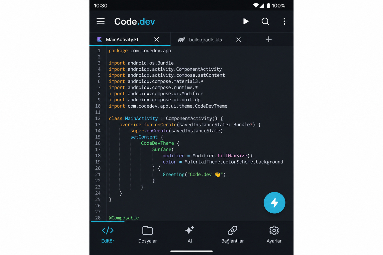 Code editor